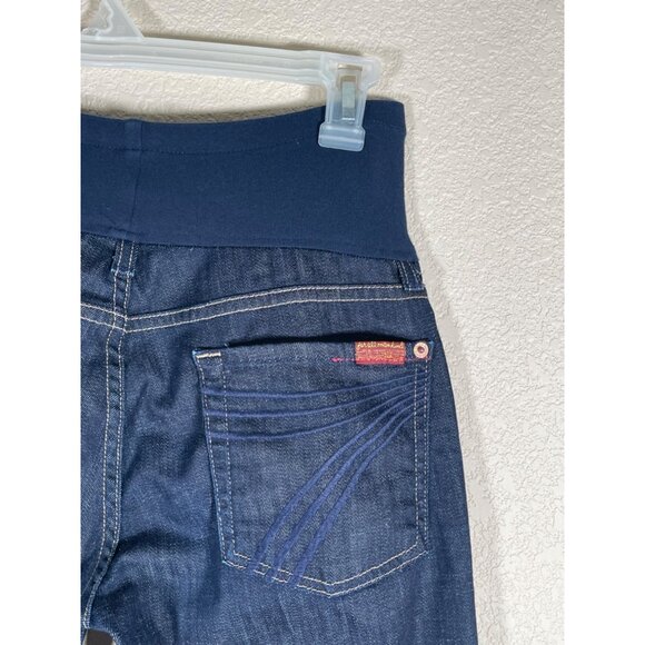 7 For All Mankind DOJO Maternity Crop Jeans Stretch Embroidered Back Pockets - Picture 5 of 7